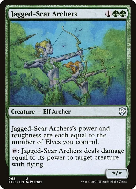 Jagged-Scar Archers, Magic card KHC 65 — Kaldheim Commander set