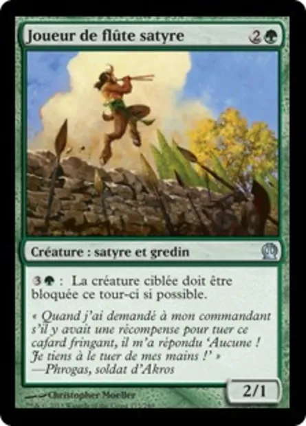 Joueur de flûte satyre, carte Magic THS 175 — extension Theros