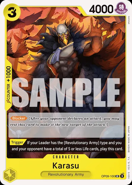 Karasu, One Piece card OP09-100 — EMPERORS IN THE NEW WORLD set