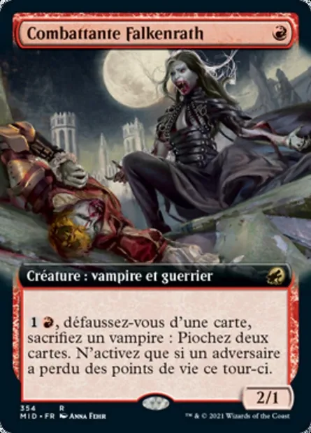Combattante Falkenrath, carte Magic MID 354 — extension Innistrad : chasse de minuit