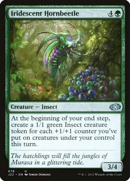 Iridescent Hornbeetle, Magic card J22 678 — Jumpstart 2022 set