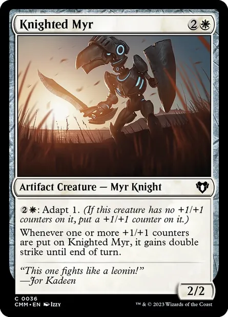 Knighted Myr, Magic card CMM 36 — Commander Masters set