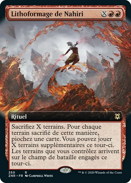 Lithoformage de Nahiri, carte Magic ZNR 350 — extension Renaissance de Zendikar