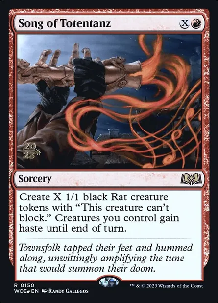 Chanson de Totentanz, carte Magic PWOE 150s — extension Wilds of Eldraine Promos