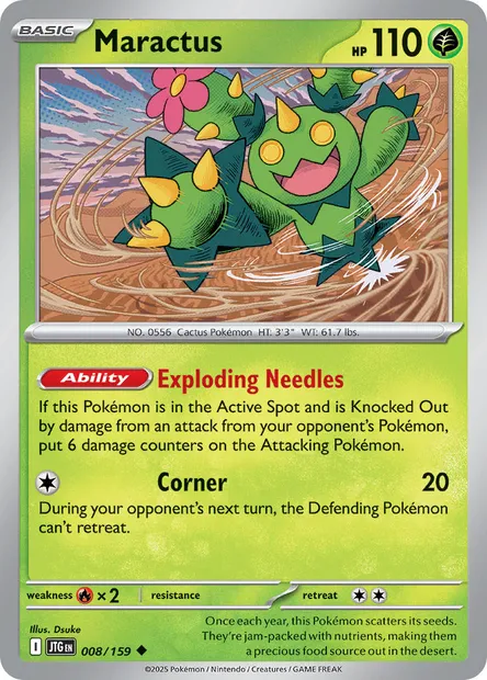 Maractus, Pokémon card JTG 008 — Journey Together set