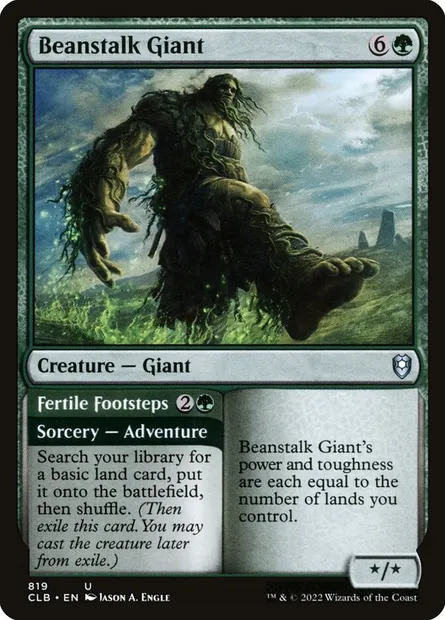 Beanstalk Giant // Fertile Footsteps, Magic card CLB 819 — Commander Legends: Battle for Baldur's Gate set