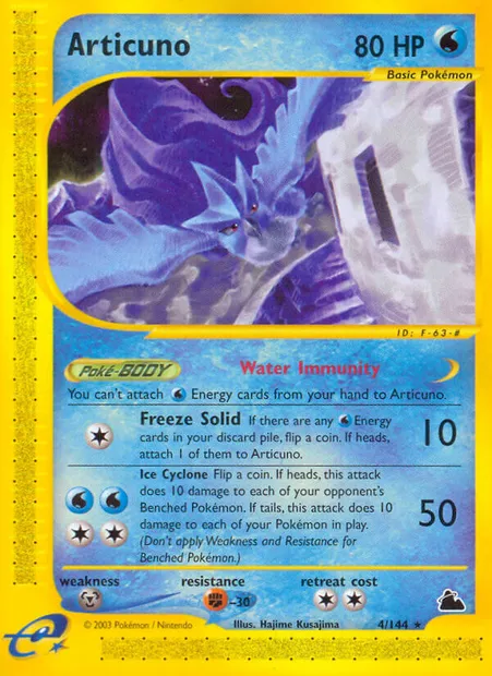 Articuno, Pokémon card SK 4 — Skyridge set