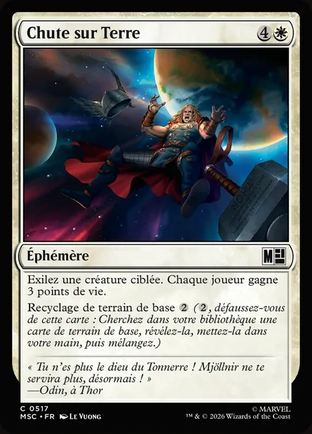 Chute sur Terre, carte Magic MSC 517 — extension Marvel Super Heroes Commander