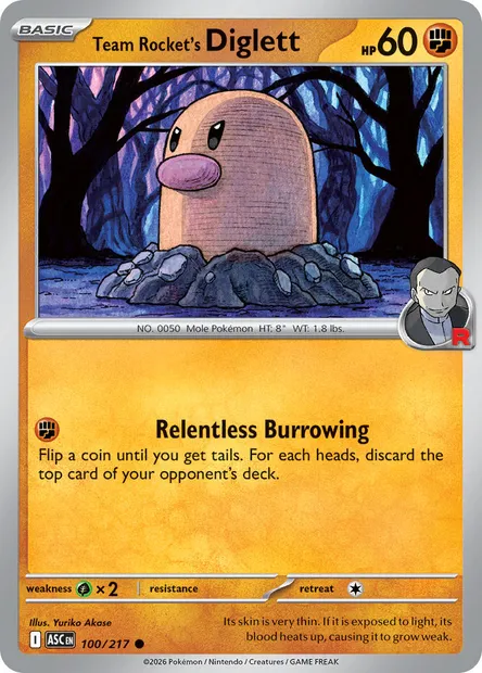 Team Rocket's Diglett, Pokémon card ASC 100 — Ascended Heroes set