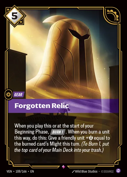 Forgotten Relic, carte Riftbound VEN 108 — extension Vendetta