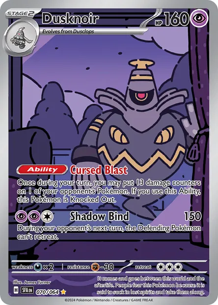 Dusknoir, Pokémon card SFA 070 — Shrouded Fable set