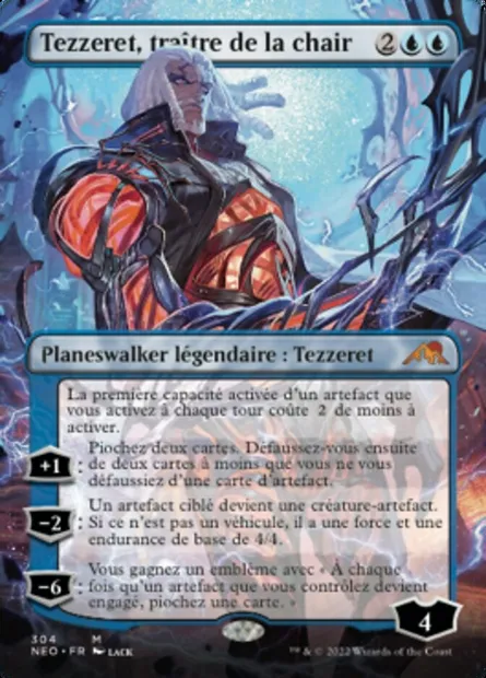 Tezzeret, traître de la chair, carte Magic NEO 304 — extension Kamigawa: La Dynastie Néon
