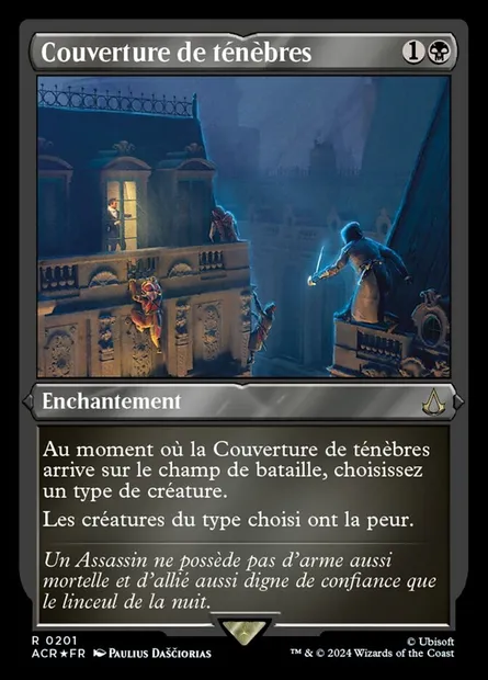 Couverture de ténèbres, carte Magic ACR 201 — extension Assassin's Creed