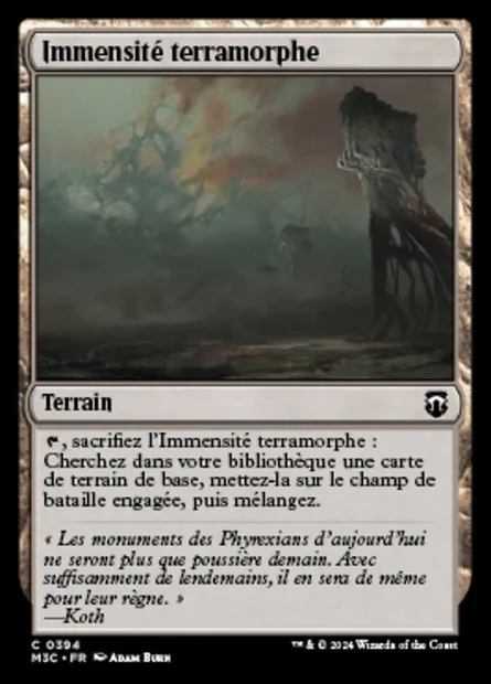 Immensité terramorphe, carte Magic M3C 394 — extension Modern Horizons 3 Commander