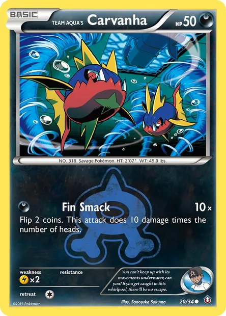 Team Aqua's Carvanha, Pokémon card DCR 20 — Double Crisis set