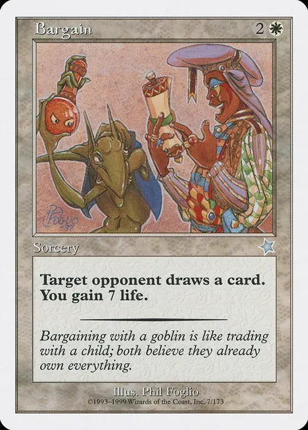 Bargain, Magic card S99 7 — Starter 1999 set