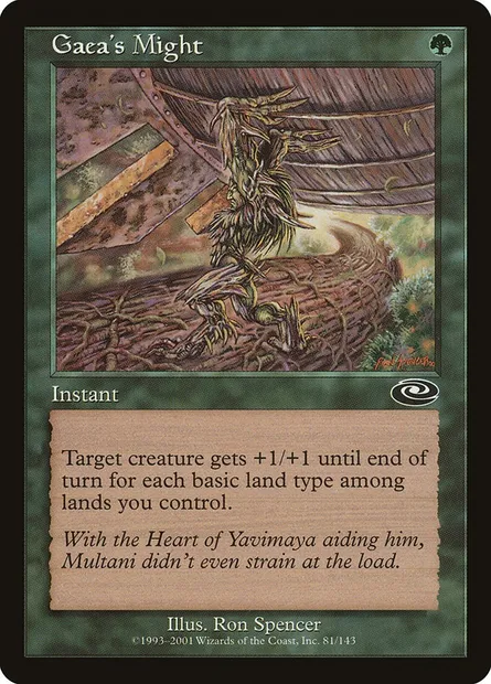 Gaea's Might, Magic card PLS 81 — Planeshift set