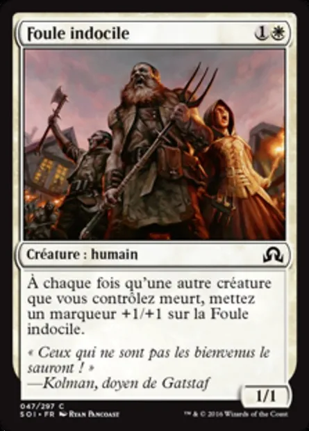 Foule indocile, carte Magic SOI 47 — extension Ténèbres sur Innistrad