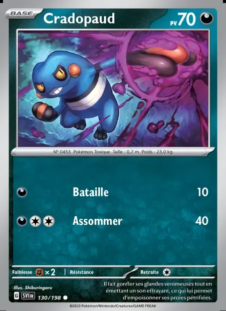 Cradopaud, carte Pokémon SVI 130 — extension Écarlate et Violet
