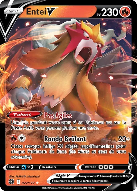 Entei V, carte Pokémon BRS 022 — extension Stars Étincelantes