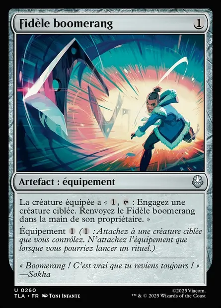 Fidèle boomerang, carte Magic TLA 260 — extension Avatar: The Last Airbender