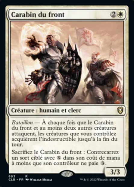 Carabin du front, carte Magic CLB 693 — extension Commander Légendes : la bataille de la Porte de Baldur