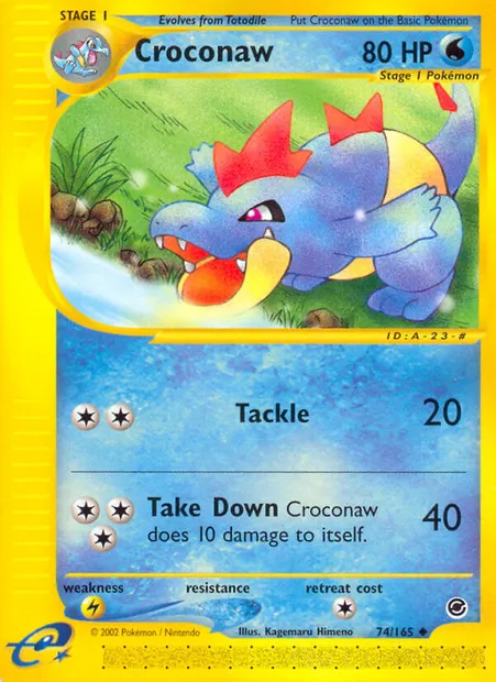Croconaw, Pokémon card EX 74 — Expedition Base Set set
