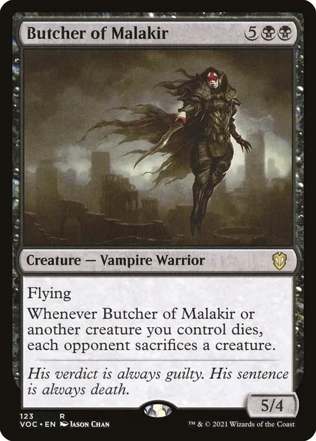 Butcher of Malakir, Magic card VOC 123 — Crimson Vow Commander set