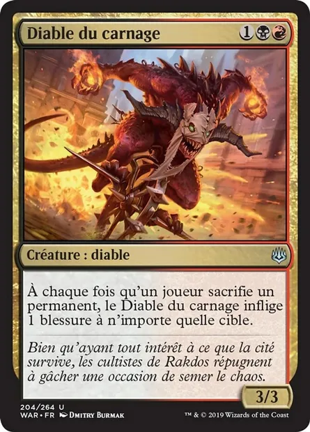 Diable du carnage, carte Magic WAR 204 — extension La guerre des Planeswalkers