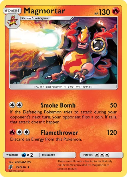 Magmortar, Pokémon card UNM 22 — Unified Minds set