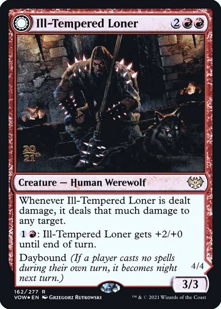 Solitaire irascible // Vengeur de la hurlemeute, carte Magic PVOW 162s — extension Innistrad: Crimson Vow Promos