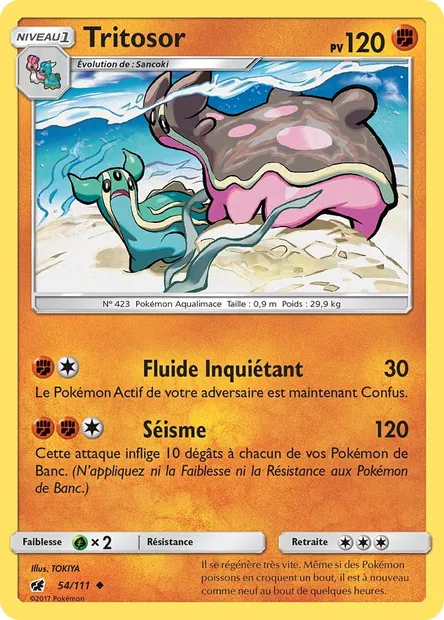 Tritosor, carte Pokémon CIN 54 — extension Invasion Carmin