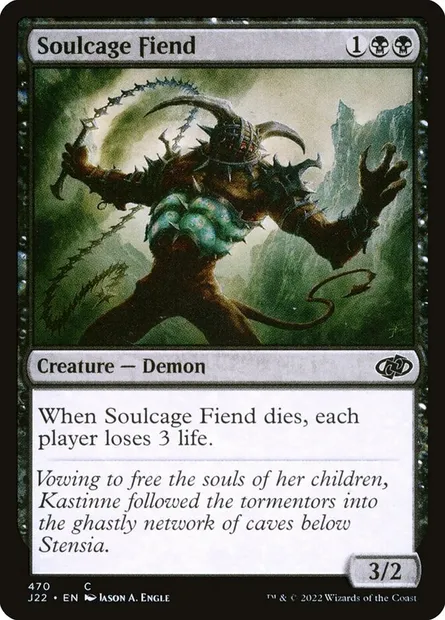 Soulcage Fiend, Magic card J22 470 — Jumpstart 2022 set