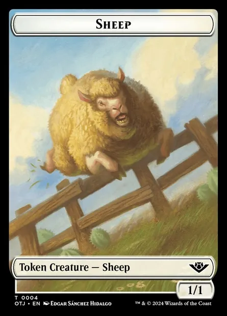 Sheep, carte Magic TOTJ 4 — extension Outlaws of Thunder Junction Tokens