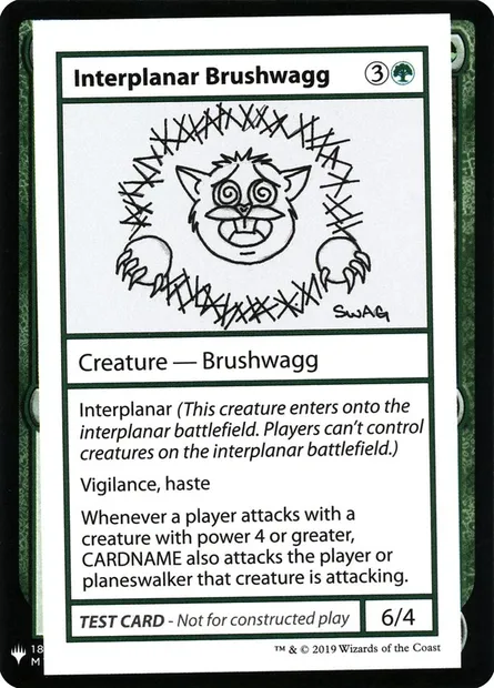 Interplanar Brushwagg, carte Magic CMB1 79 — extension Mystery Booster Playtest Cards 2019
