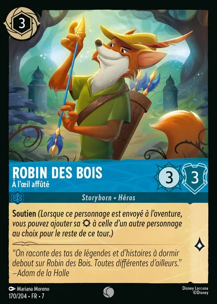 Robin des Bois - À l'œil affûté, carte Disney Lorcana CH7-170 — extension L'île d'Archazia