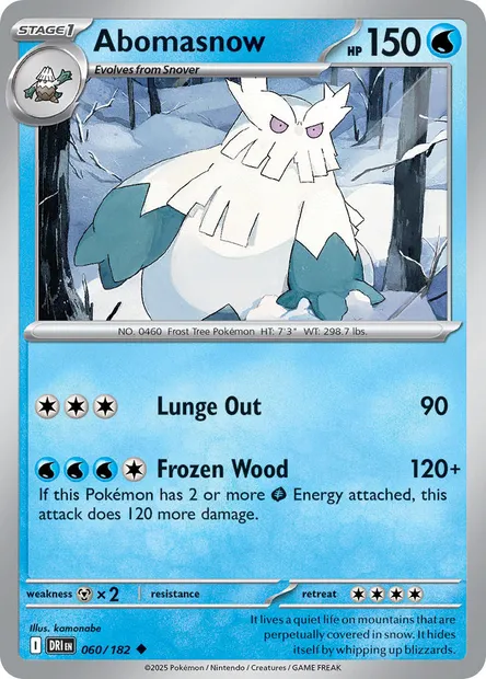Abomasnow, Pokémon card DRI 060 — Destined Rivals set