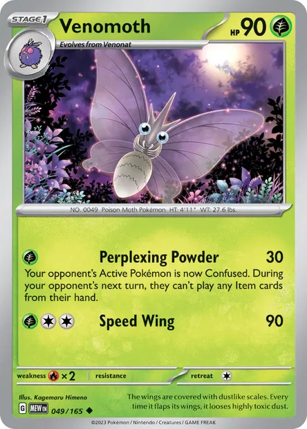 Venomoth, Pokémon card MEW 049 — 151 set