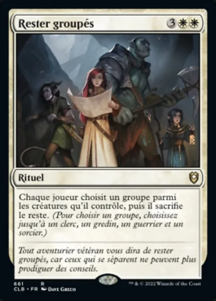 Rester groupés, carte Magic CLB 661 — extension Commander Légendes : la bataille de la Porte de Baldur