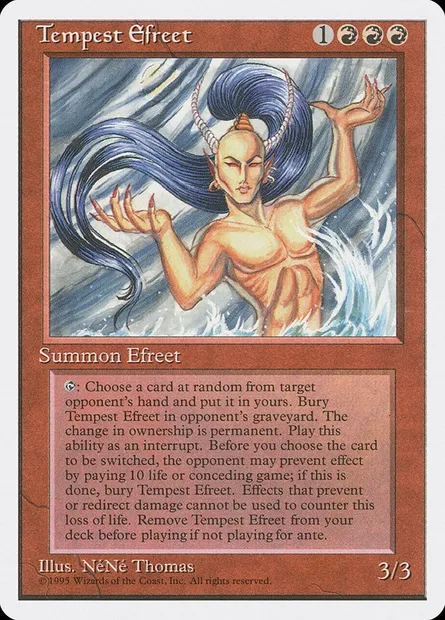 Tempest Efreet, Magic card 4ED 225 — Fourth Edition set