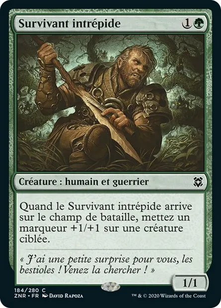 Survivant intrépide, carte Magic ZNR 184 — extension Renaissance de Zendikar