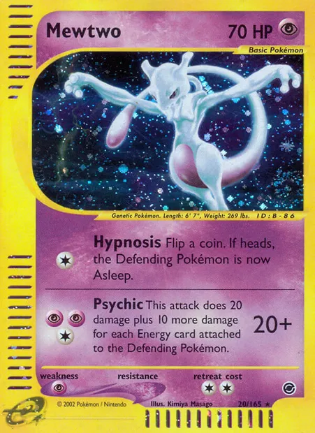 Mewtwo, Pokémon card EX 20 — Expedition Base Set set