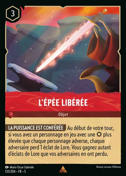 L'Épée libérée, carte Disney Lorcana CH5-133 — extension Ciel Scintillant