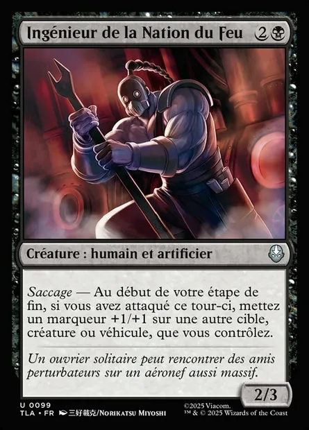 Ingénieur de la Nation du Feu, carte Magic TLA 99 — extension Avatar: The Last Airbender