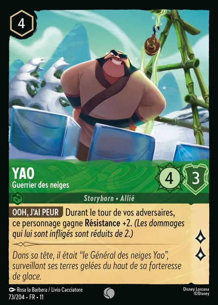 Yao - Guerrier des neiges, carte Disney Lorcana CH11-073 — extension Givresort