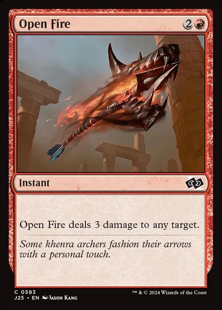 Open Fire, Magic card J25 583 — Foundations Jumpstart set