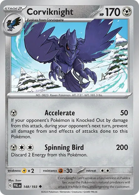 Corviknight, Pokémon card PAL 148 — Paldea Evolved set