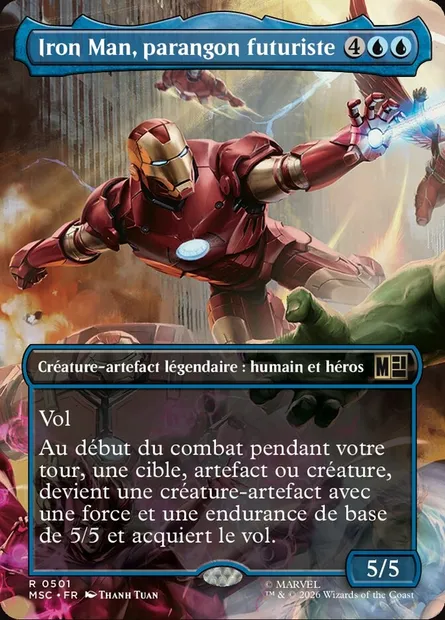 Iron Man, parangon futuriste, carte Magic MSC 501 — extension Marvel Super Heroes Commander