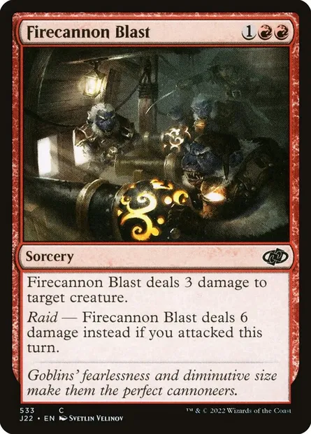 Firecannon Blast, Magic card J22 533 — Jumpstart 2022 set
