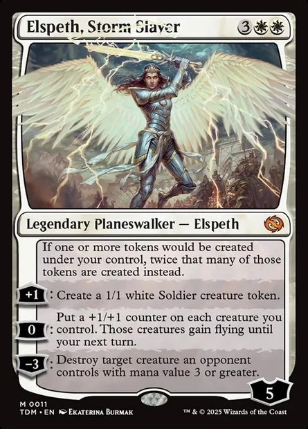 Elspeth, Storm Slayer, Magic card TDM 11 — Tarkir: Dragonstorm set